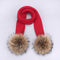 Girl Pompon Hats and Scarves Sets Winter Knitted Warm Nature Fur Pom Pom Hat Scarf Thick Beanies Hats Caps Kids Baby Solid Bones