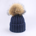 Girl Pompon Hats and Scarves Sets Winter Knitted Warm Nature Fur Pom Pom Hat Scarf Thick Beanies Hats Caps Kids Baby Solid Bones