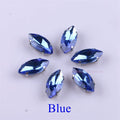 Horse Eye / Leaf Shape Glass Rhinestones With Claw Sew On Crystal Stone Strass Diamond Metal Base Buckle For Clothes
