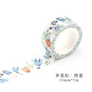 Romantic Floral Paper Washi Tape 15mm*7m Flowers Masking Tapes Decorative Stickers DIY Stationery School Supplies