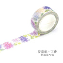 Romantic Floral Paper Washi Tape 15mm*7m Flowers Masking Tapes Decorative Stickers DIY Stationery School Supplies