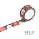 Romantic Floral Paper Washi Tape 15mm*7m Flowers Masking Tapes Decorative Stickers DIY Stationery School Supplies