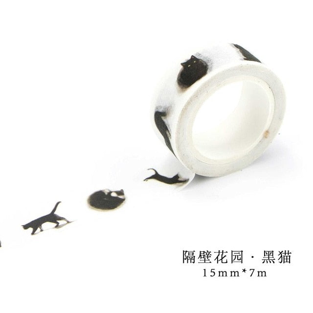 Romantic Floral Paper Washi Tape 15mm*7m Flowers Masking Tapes Decorative Stickers DIY Stationery School Supplies