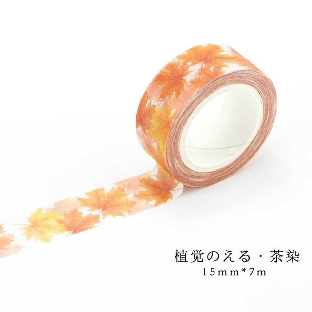 Romantic Floral Paper Washi Tape 15mm*7m Flowers Masking Tapes Decorative Stickers DIY Stationery School Supplies