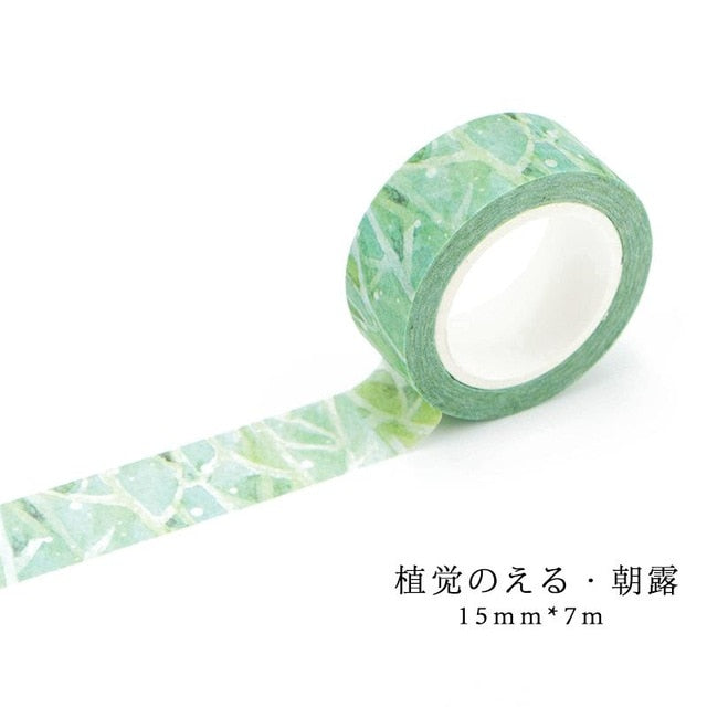 Romantic Floral Paper Washi Tape 15mm*7m Flowers Masking Tapes Decorative Stickers DIY Stationery School Supplies