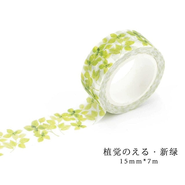 Romantic Floral Paper Washi Tape 15mm*7m Flowers Masking Tapes Decorative Stickers DIY Stationery School Supplies