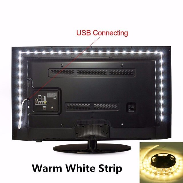 TV Background Light 1M 2M 3M 4M 5M Waterproof 5V USB Led Strip Lighting Decoration USB Input Reading Flexible Russia Low Price