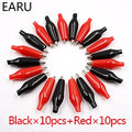 20pcs28MM Metal Alligator Clip G98 Crocodile Electrical Clamp Testing Probe Meter Black Red with Plastic Boot Car Auto Battery