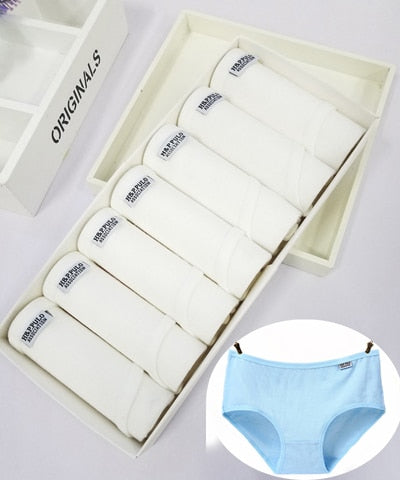 7 Pcs Underwear Women Plus Size Panties Girl Briefs Sexy Lingeries Calcinha Cotton Shorts Underpants Solid Panty Cueca Intimates