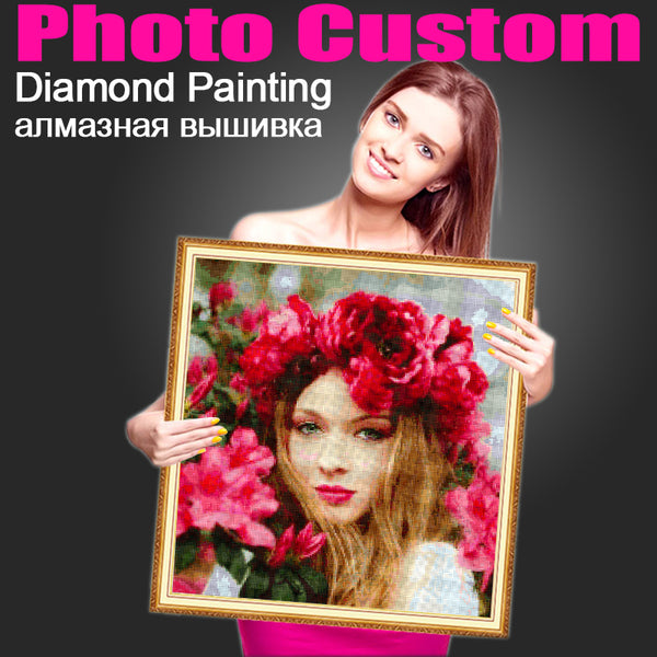 HOMFUN 5D DIY PHOTO CUSTOM Diamond Painting Picture of Rhinestones Diamond Embroidery 3D Cross Stitch Home Wedding Decoration ZX