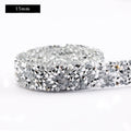 1 Yard Sewing Trim Crystal Motif Strass Hot Fix Rhinestone Tape Applicator Ribbon With Rhinestones Iron On Appliques For Dresses