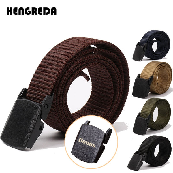 2019 Tactical Belt Men Nylon Army Belts Adjustable Outdoor Travel Waist Belt Army Plastic Buckle Belt for Trousers 120cm 130cm