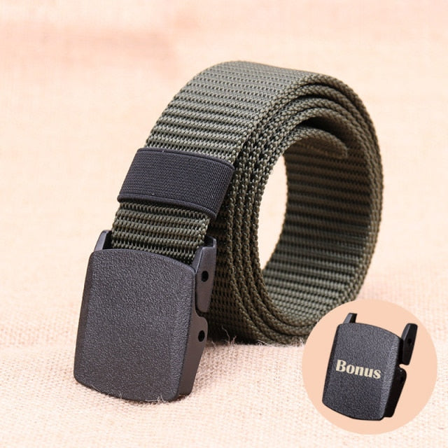 2019 Tactical Belt Men Nylon Army Belts Adjustable Outdoor Travel Waist Belt Army Plastic Buckle Belt for Trousers 120cm 130cm