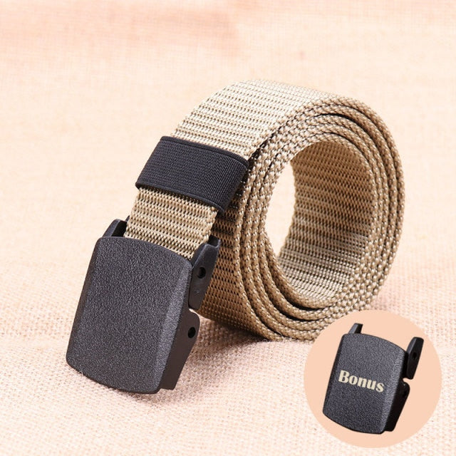 2019 Tactical Belt Men Nylon Army Belts Adjustable Outdoor Travel Waist Belt Army Plastic Buckle Belt for Trousers 120cm 130cm