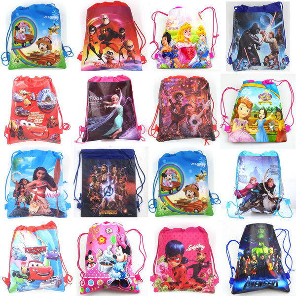 1pcs Disney Non-woven Fabrics Kid Favor Travel Pouch Storage Clothes Shoes Bags Cotton Drawstring Bags School Portable Backpack