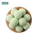 Bopoobo 20mm 10pcs Wooden Crochet Beads Chewable Beads DIY Wooden Teething Knitting Beads Jewelry Crib Sensory Toy Baby Teether
