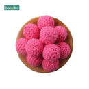 Bopoobo 20mm 10pcs Wooden Crochet Beads Chewable Beads DIY Wooden Teething Knitting Beads Jewelry Crib Sensory Toy Baby Teether