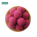 Bopoobo 20mm 10pcs Wooden Crochet Beads Chewable Beads DIY Wooden Teething Knitting Beads Jewelry Crib Sensory Toy Baby Teether