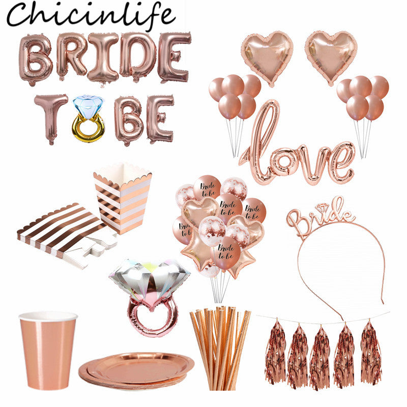 Rose Gold Bride To Be Party Supplies