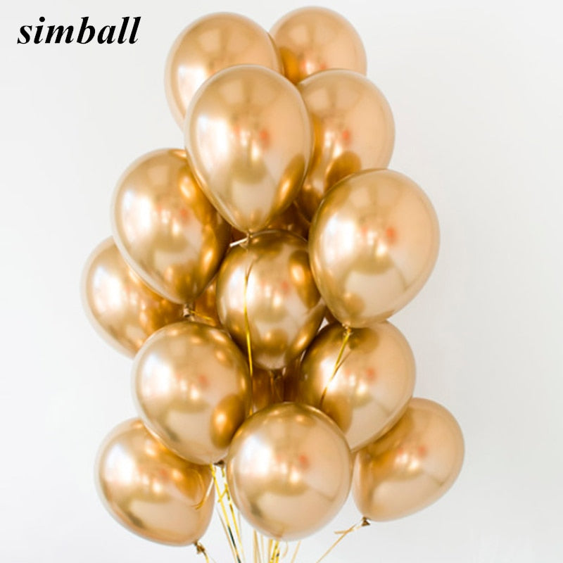 Metallic Gold Latex Chrome Balloons