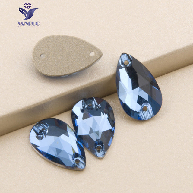 YANRUO 3230 Drop AAAAA Quality Sewing Crystal Flatback Rhinestones Sew On Stones Glass For Dresses Clothes Jewelry