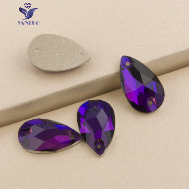 YANRUO 3230 Drop AAAAA Quality Sewing Crystal Flatback Rhinestones Sew On Stones Glass For Dresses Clothes Jewelry