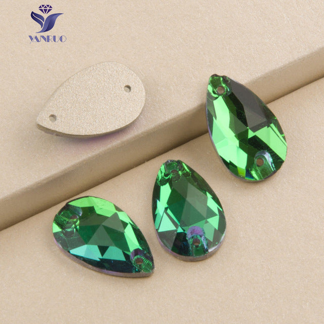 YANRUO 3230 Drop AAAAA Quality Sewing Crystal Flatback Rhinestones Sew On Stones Glass For Dresses Clothes Jewelry