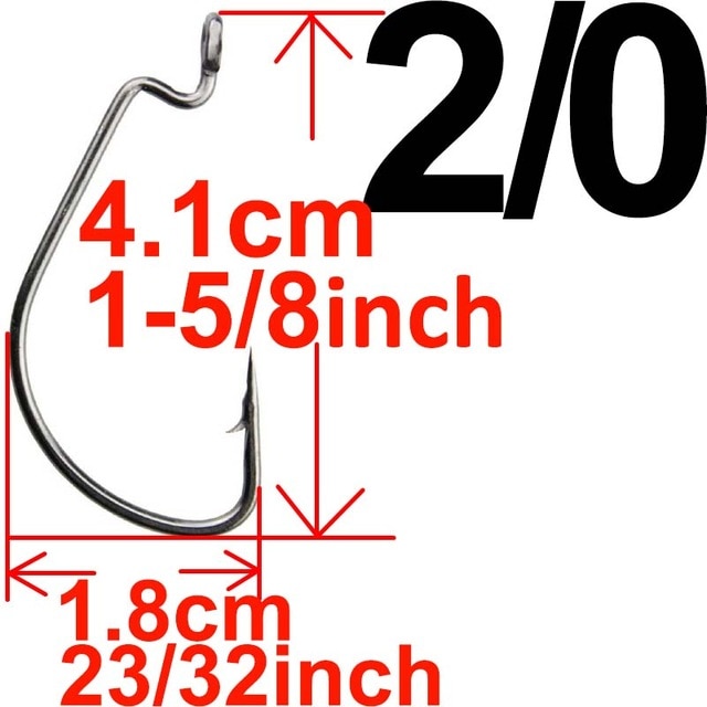 20pcs Wide Gap Worm Fishing Hooks Jig Crank Big Bass Hook Black High Carbon Steel Crank Barbed Hook for Soft Fishing Lure