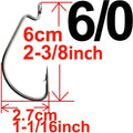 20pcs Wide Gap Worm Fishing Hooks Jig Crank Big Bass Hook Black High Carbon Steel Crank Barbed Hook for Soft Fishing Lure