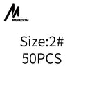 MEREDITH 50pcs Stainless Steel Hook Fast Clip Lock Snap Swivel Solid Rings Safety Snaps Fishing Hook Connector