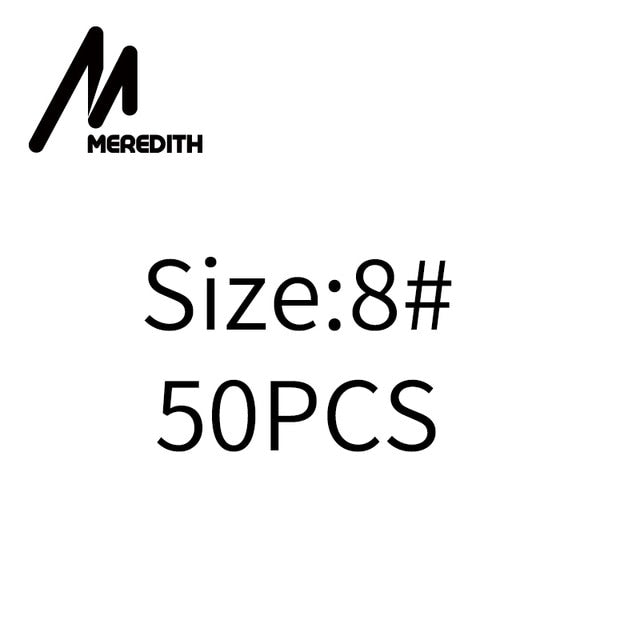 MEREDITH 50pcs Stainless Steel Hook Fast Clip Lock Snap Swivel Solid Rings Safety Snaps Fishing Hook Connector