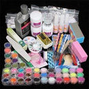 Professional 42 Acrylic Liquid Powder Glitter Clipper Primer File Nail Art Tips Tool Brush Tools Set Kit new AExp