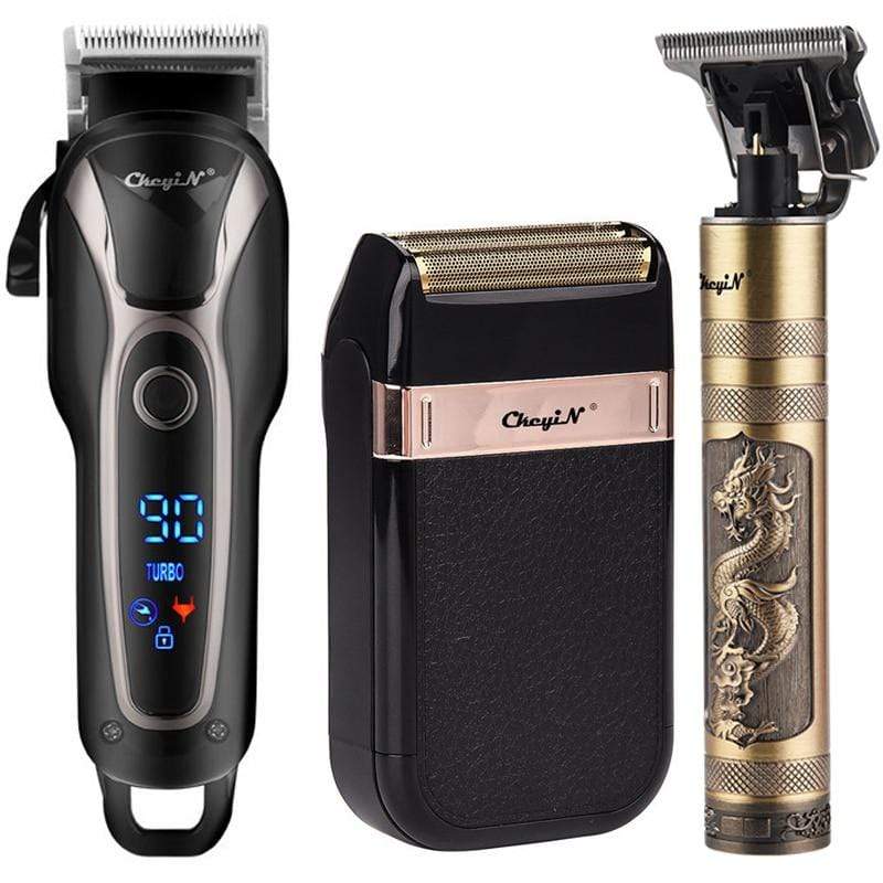 Professional Barber Hair Clipper Rechargeable Electric T-Outliner Finish Cutting Machine Beard Trimmer Shaver Cordless Corded JadeMoghul Inc. 