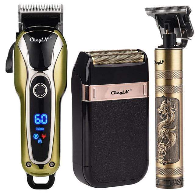 Professional Barber Hair Clipper Rechargeable Electric T-Outliner Finish Cutting Machine Beard Trimmer Shaver Cordless Corded JadeMoghul Inc. 