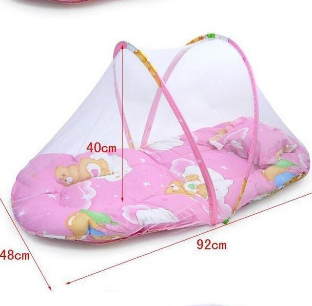 Promotion portable baby bed foldable baby crib with mosquito net spring summer baby bed with mattress pillow YEC003 AExp