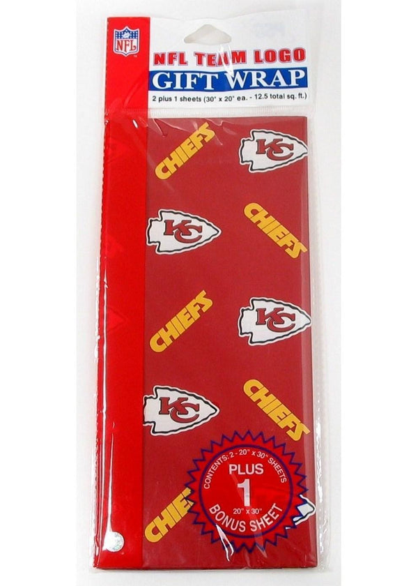PSG NFL Kansas City Chiefs Flat Gift Wrap-Party Goods/Housewares-JadeMoghul Inc.