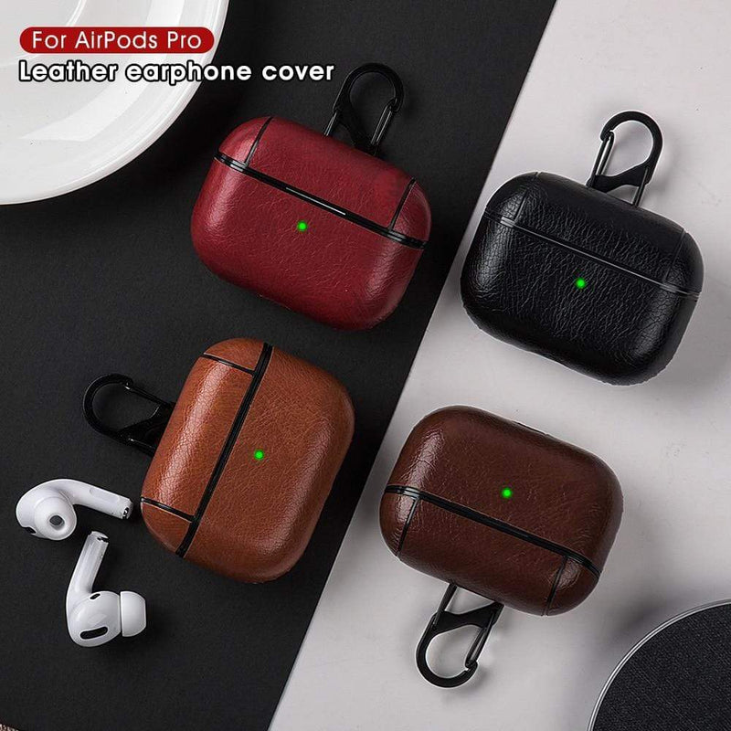 PU Leather Case for Airpods Pro Luxury Protective Cover with Anti-lost Buckle for Air Pods Pro 3 Headphone Earpods Fundas AExp