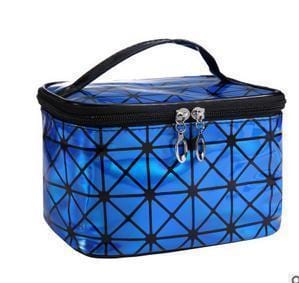 PU women make up bag fashion travel organizer cosmetic bag professional makeup case suitcase toiletry bag pouch beauty case-Blue-JadeMoghul Inc.