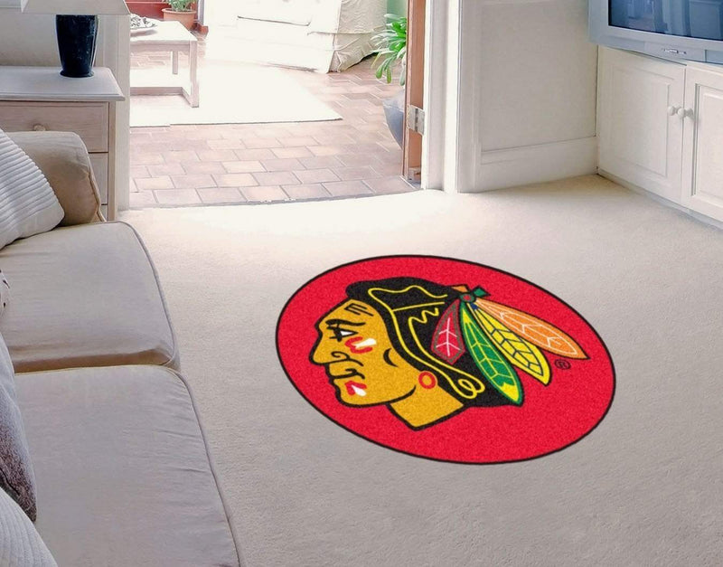 Puck Mat Cheap Rugs For Sale NHL Chicago Blackhawks Puck Ball Mat 27" diameter FANMATS