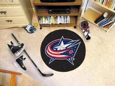 Puck Mat Modern Rugs NHL Columbus Blue Jackets Puck Ball Mat 27" diameter FANMATS