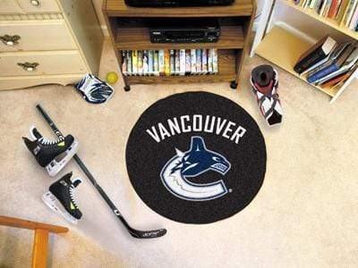 Puck Mat Modern Rugs NHL Vancouver Canucks Puck Ball Mat 27" diameter FANMATS