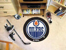 Puck Mat Round Rug in Living Room NHL Edmonton Oilers Puck Ball Mat 27" diameter FANMATS