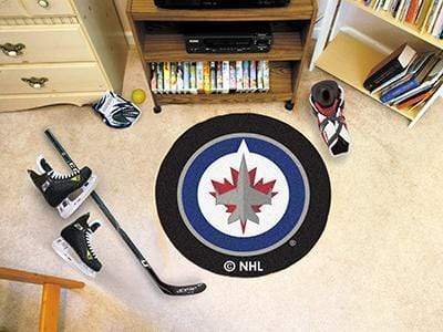 Puck Mat Round Rugs For Sale NHL Winnipeg Jets Puck Ball Mat 27" diameter FANMATS