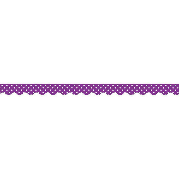 PURPLE MINI POLKA DOTS SCALLOPED-Learning Materials-JadeMoghul Inc.