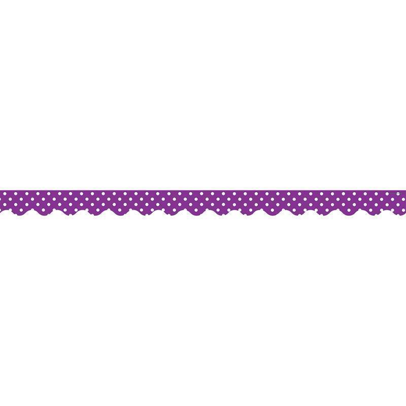 PURPLE MINI POLKA DOTS SCALLOPED-Learning Materials-JadeMoghul Inc.