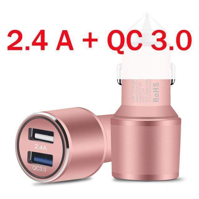 QC Quick Charge 3.0 Dual Car Charger Adapter Cigarette Lighter Auto Mobile Phone Charger for Xiaomi iPhone X 8 7 4 5 6 Samsung JadeMoghul Inc. 