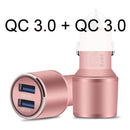 QC Quick Charge 3.0 Dual Car Charger Adapter Cigarette Lighter Auto Mobile Phone Charger for Xiaomi iPhone X 8 7 4 5 6 Samsung-Rose Gold-JadeMoghul Inc.