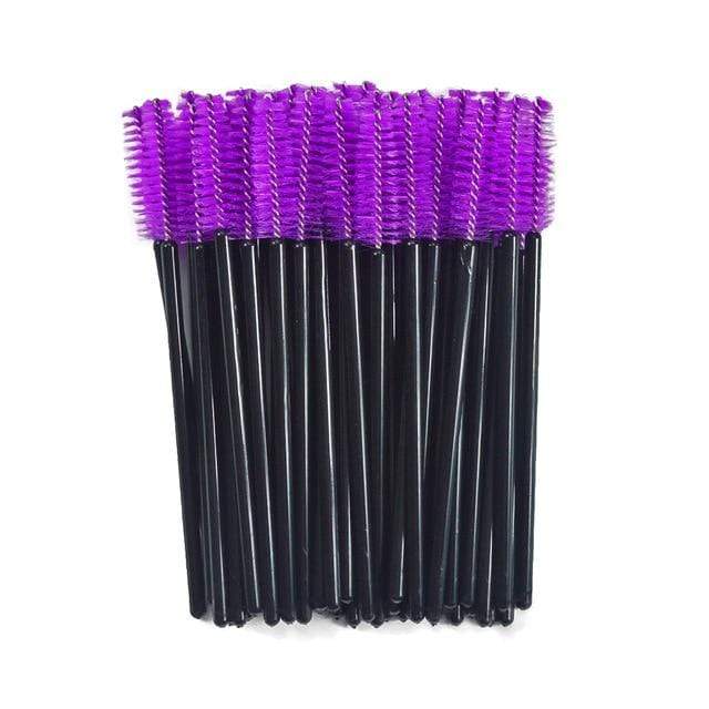 QSTY eyelash brush makeup brushes 50pcs individual disposable mascara applicator comb wand lash makeup brushes tools 6colors AExp