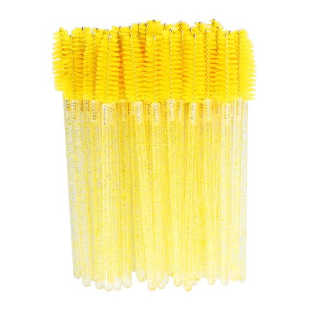 QSTY eyelash brush makeup brushes 50pcs individual disposable mascara applicator comb wand lash makeup brushes tools 6colors AExp