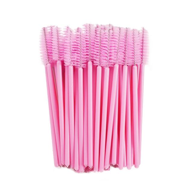QSTY eyelash brush makeup brushes 50pcs individual disposable mascara applicator comb wand lash makeup brushes tools 6colors AExp